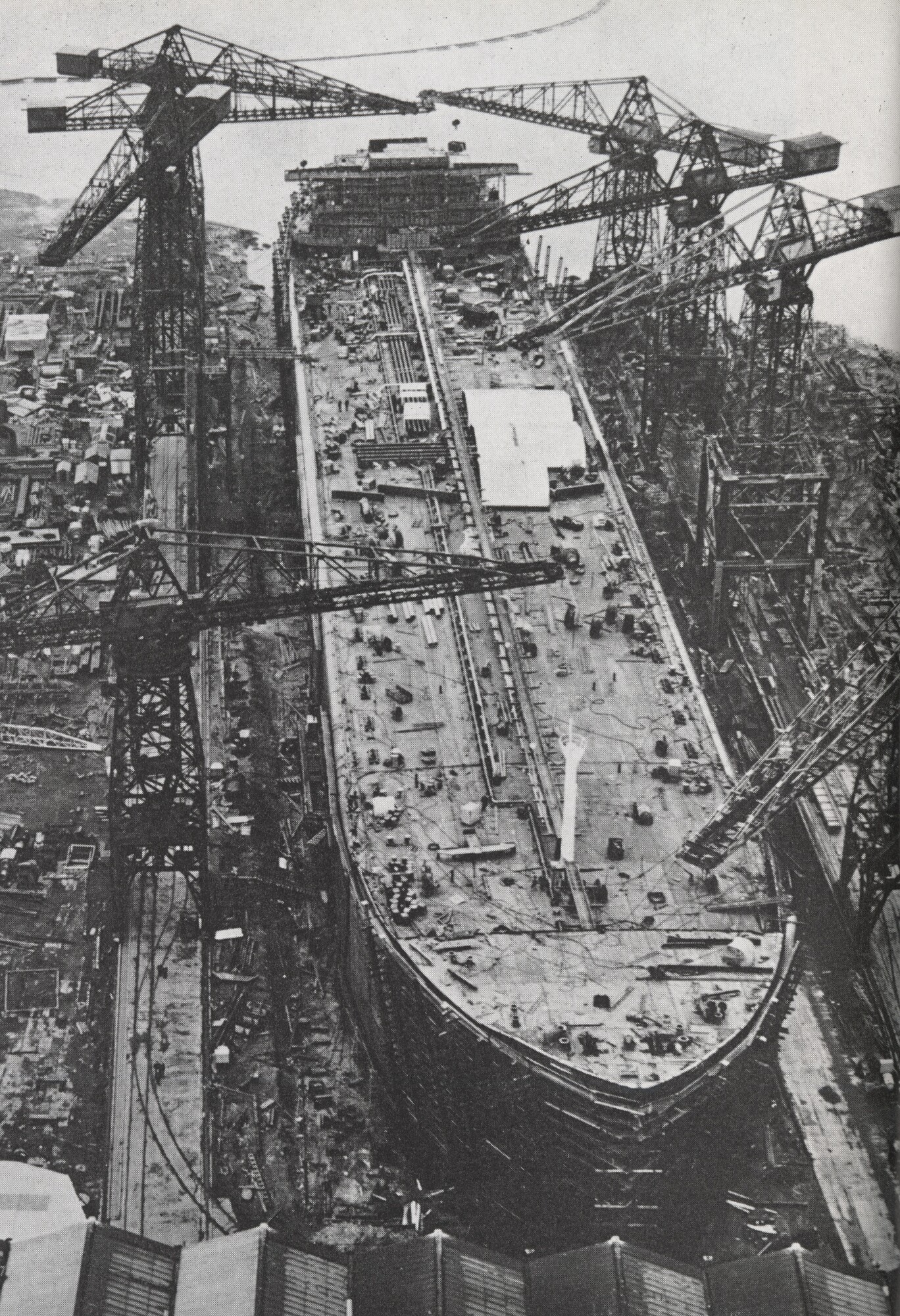 British Admiral tanker, under contruction at Barrow, 1965