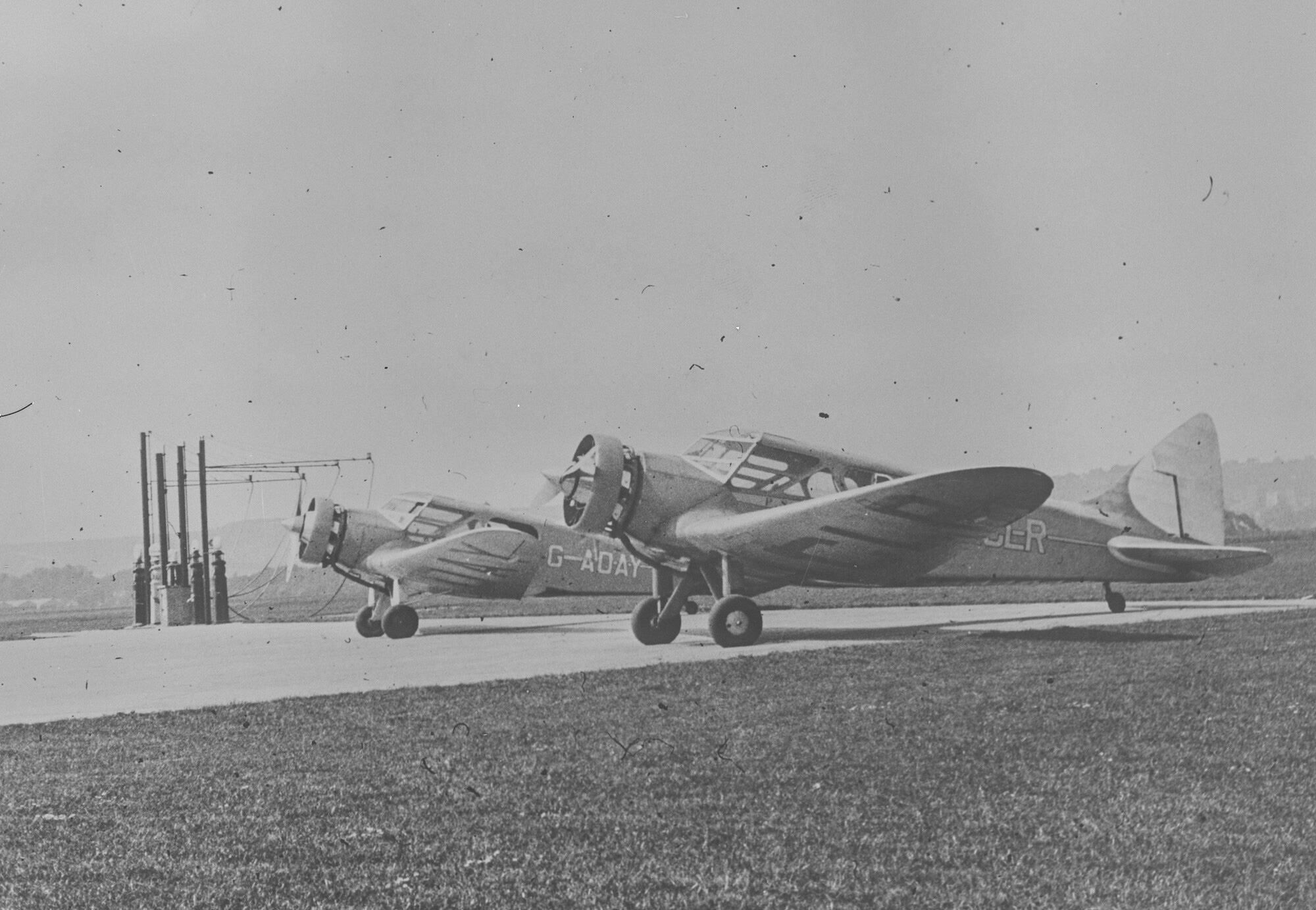 A view of two AS.5 Couriers G-ACLR and G-ADAY on the ground. BAE Systems Heritage.