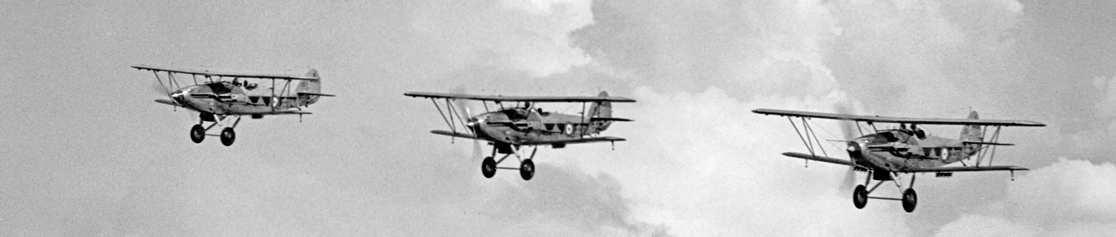 Hawker Demon aircraft flying in formation.