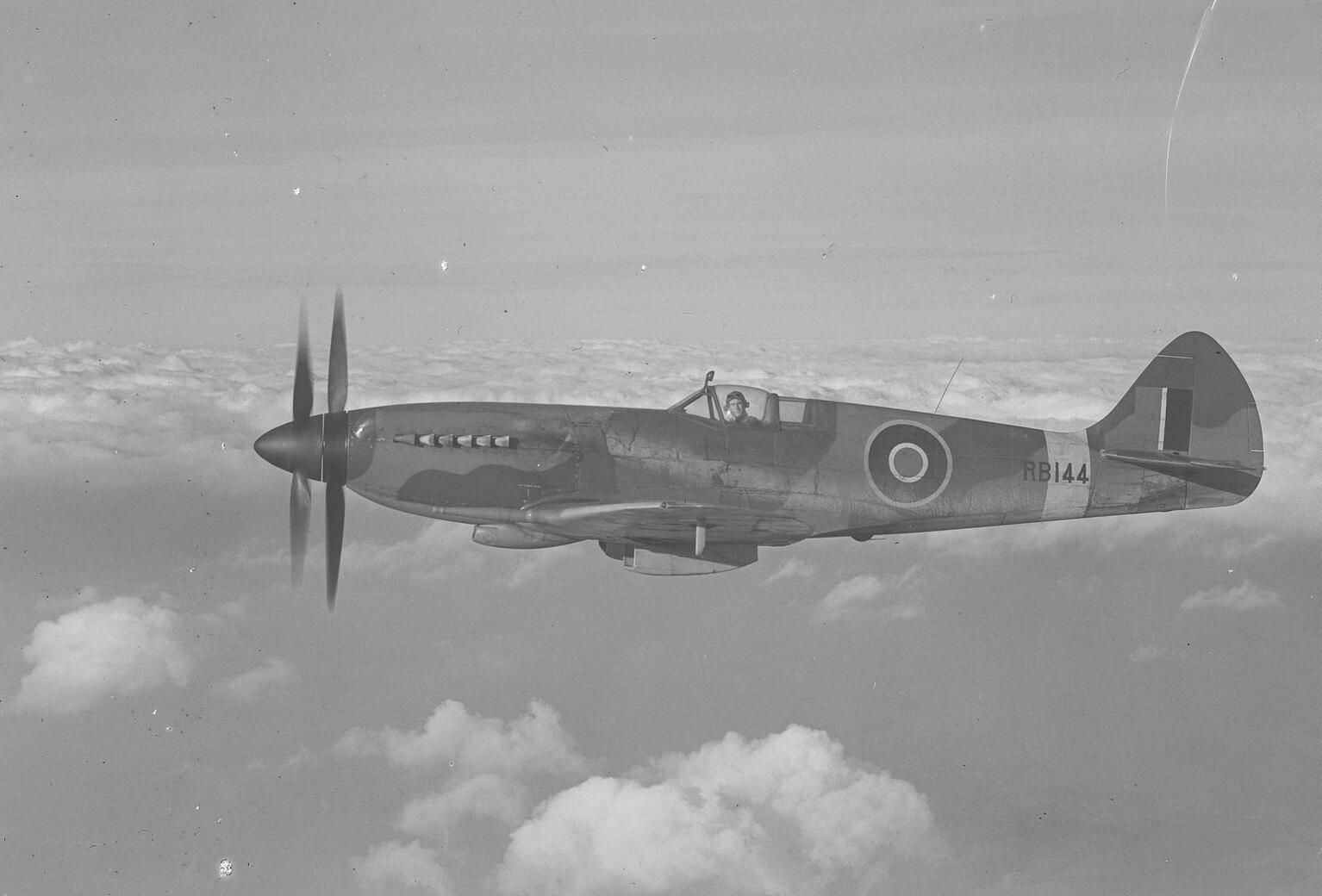 Spitfire XIV RB144 in flight.