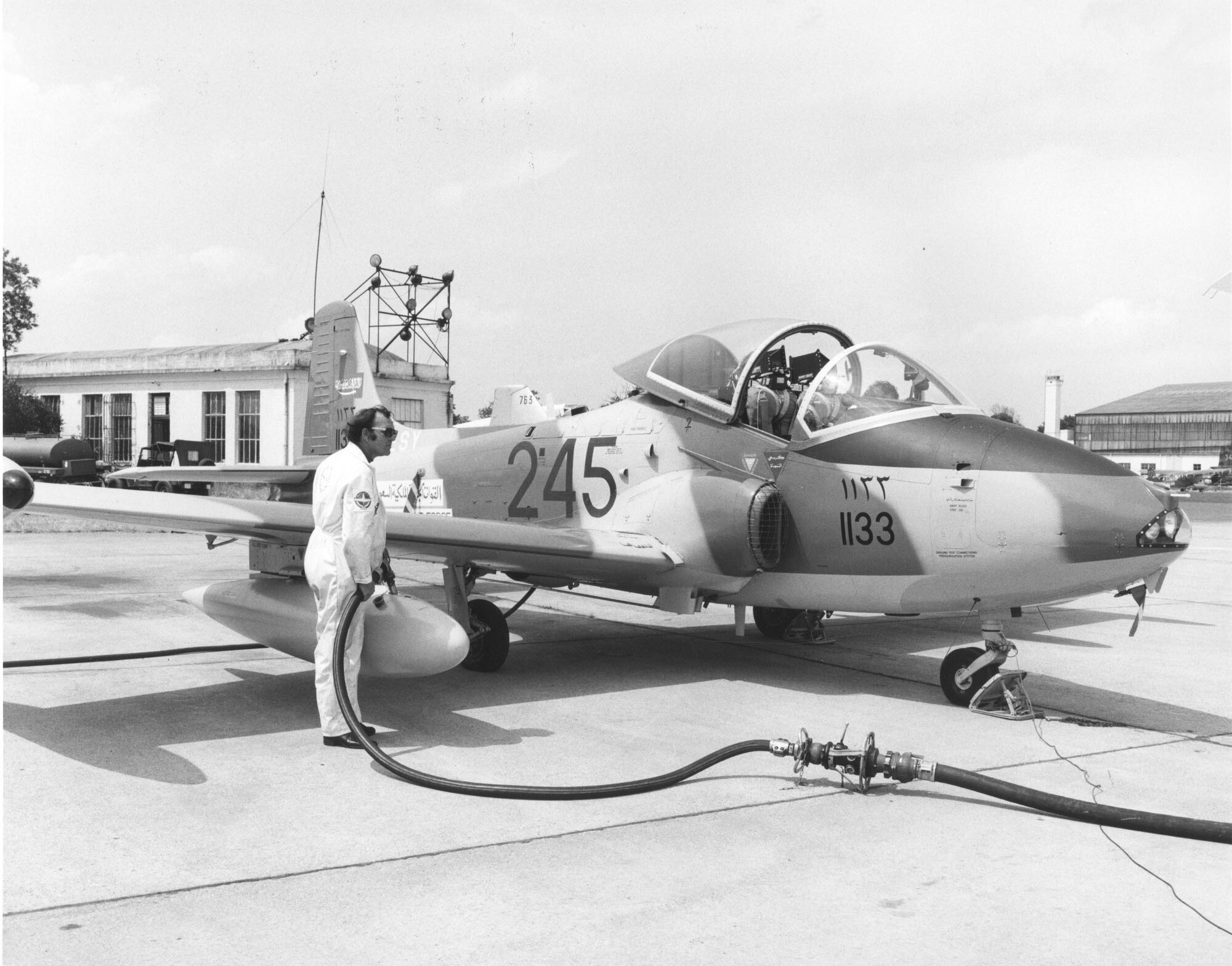 BAC 167 Strikemaster Mk80A - 1133 Saudi Air Force, ground view, being refuelled.