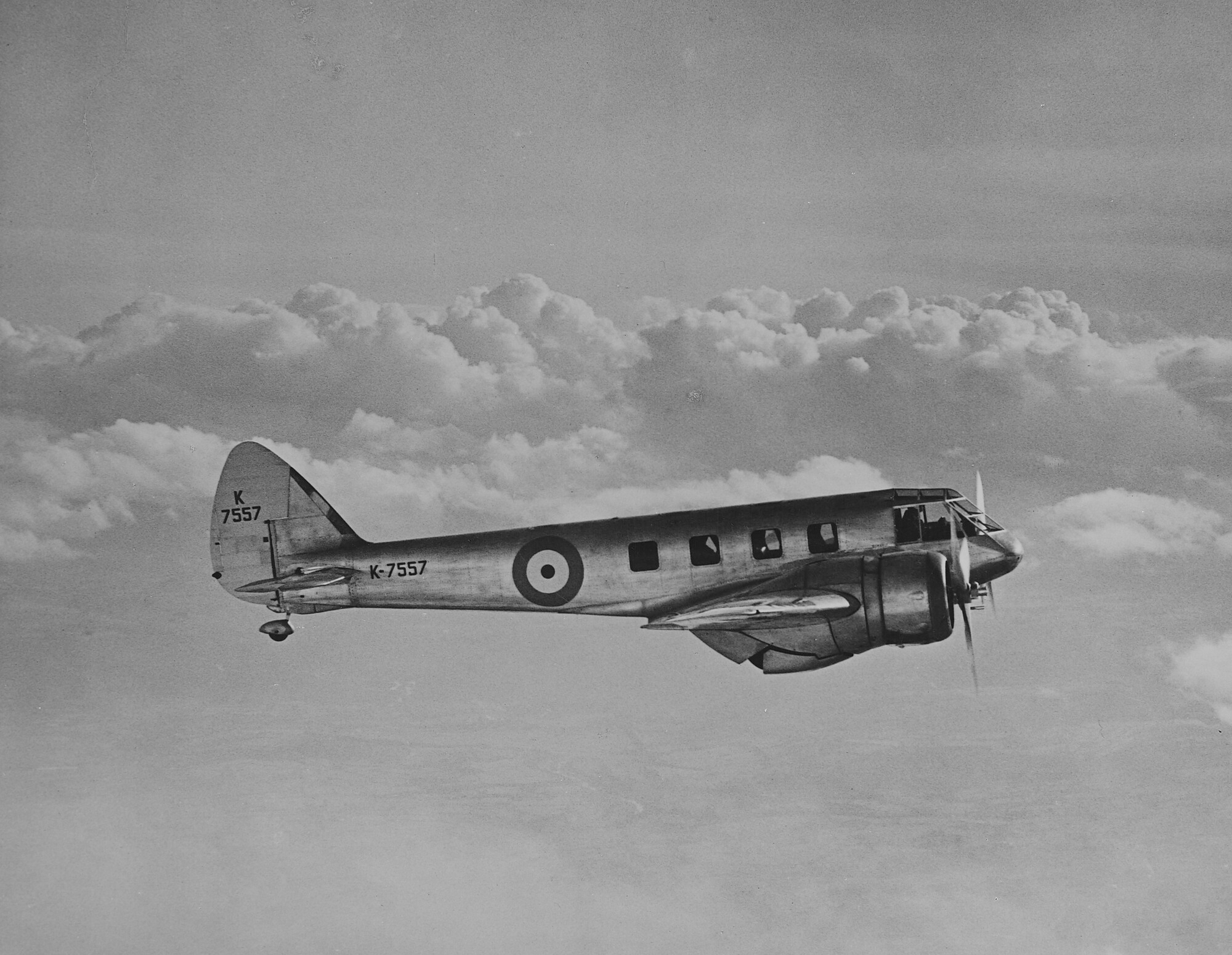 Bristol Type 142 Blenheim (K7557) prototype that became 'Britain First'. Air to air.