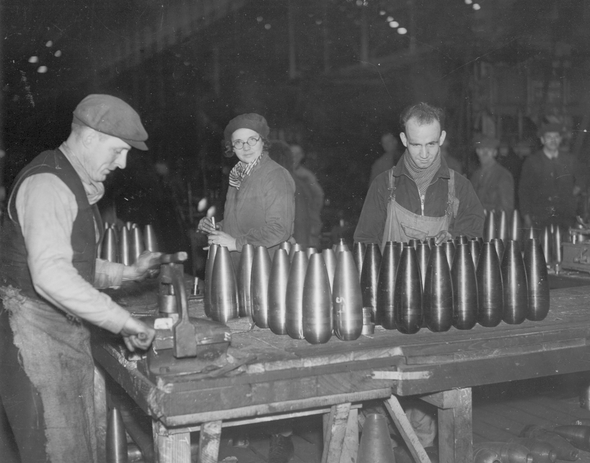 Munitions manufacturing at Vickers-Armstrongs, Elswick, during the Second World War.