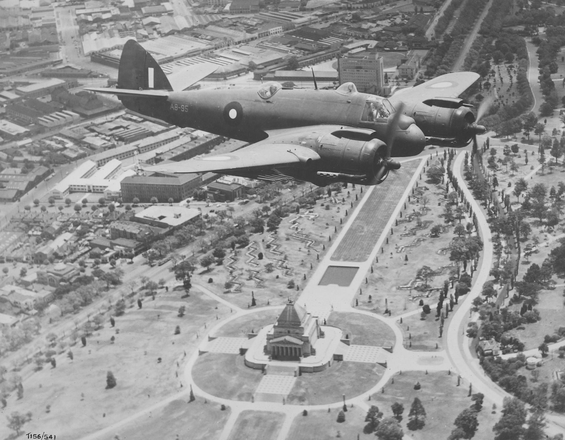 Bristol Type 156 Beaufighter - AB95. Air to air view of aircraft in flight.