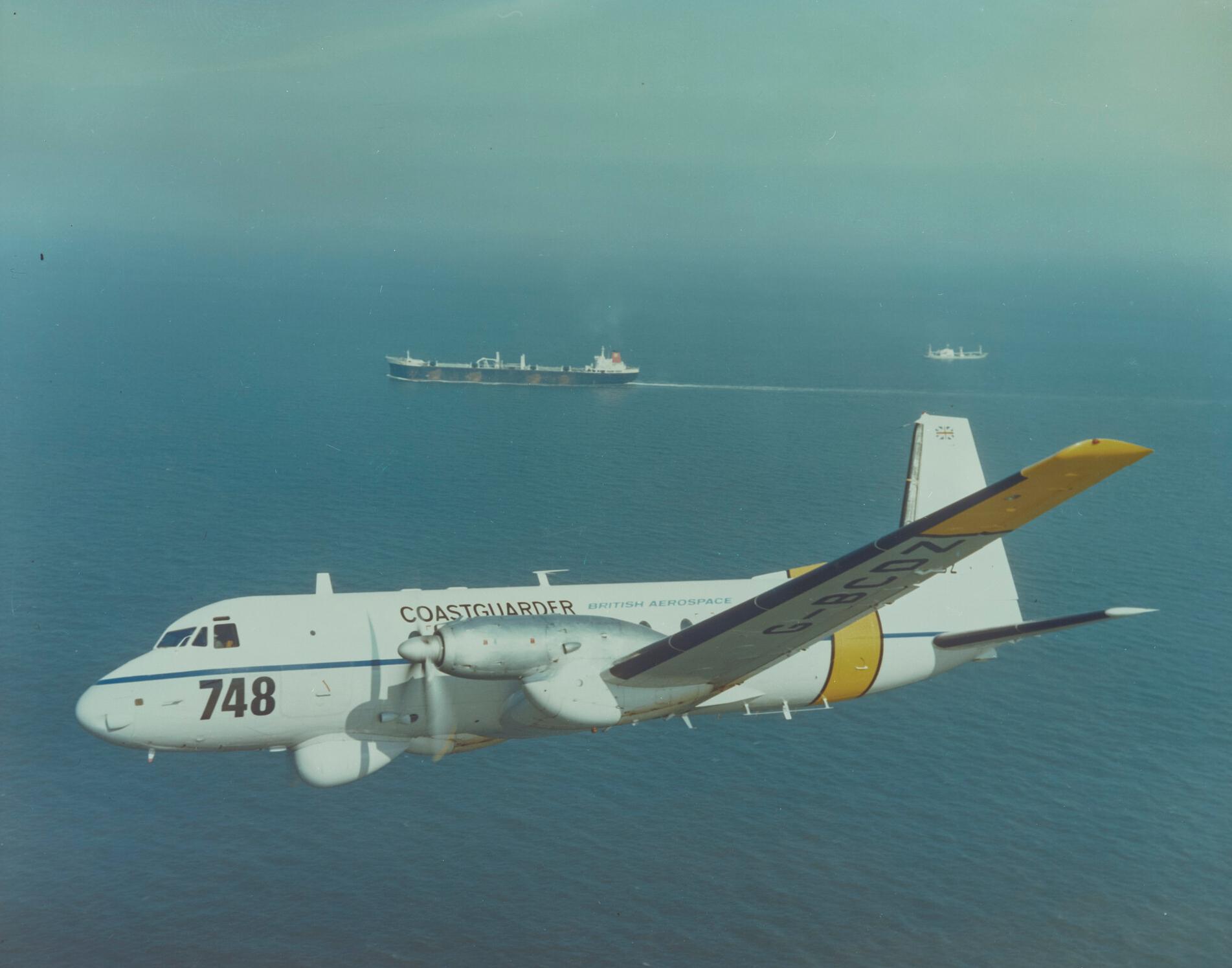 British Aerospace HS748 Srs 2A (G-BCDZ) Coastguarder, June 1978.