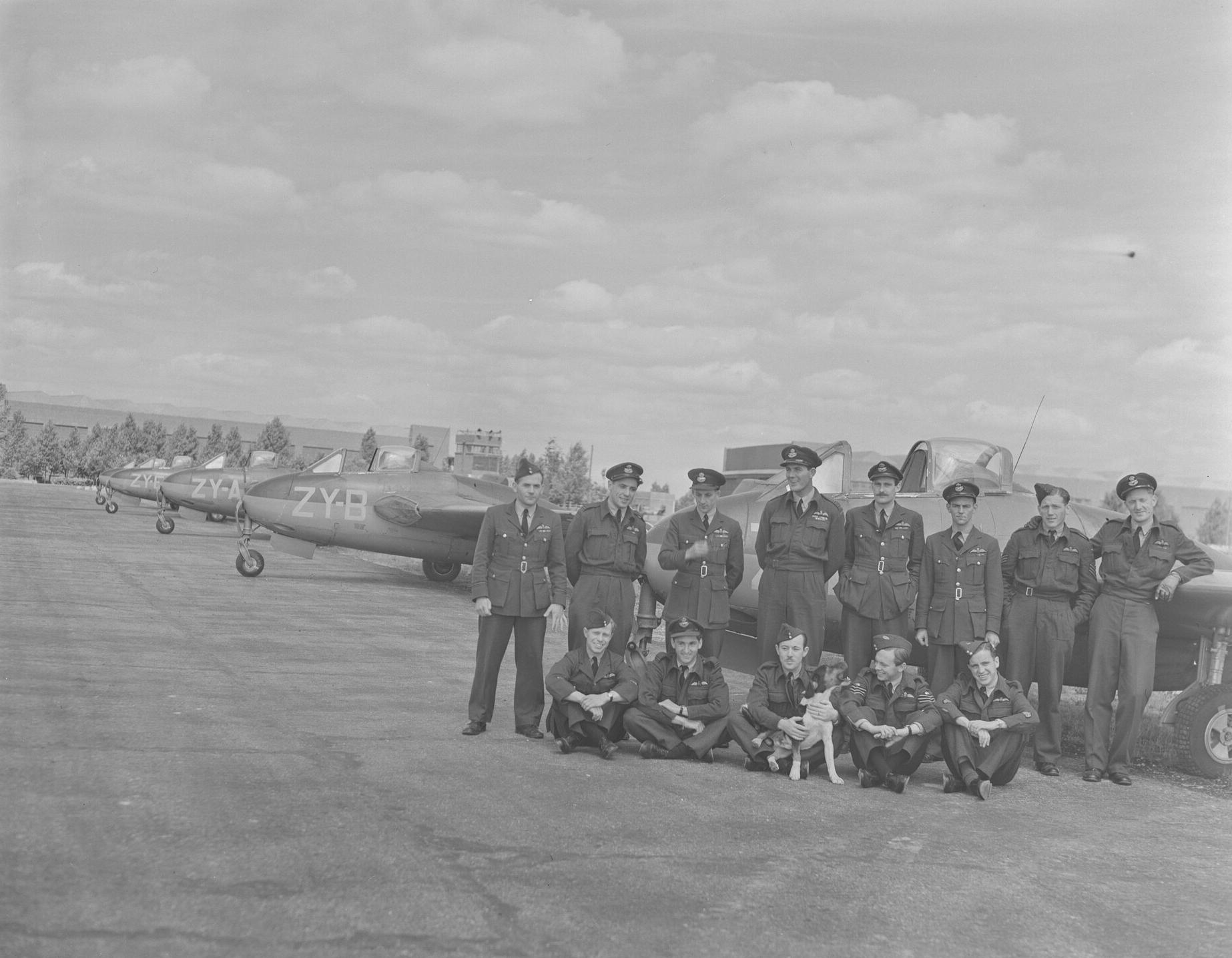 de Havilland DH.100 Vampire - first RAF squadron at Odiham, 25th July 1946.