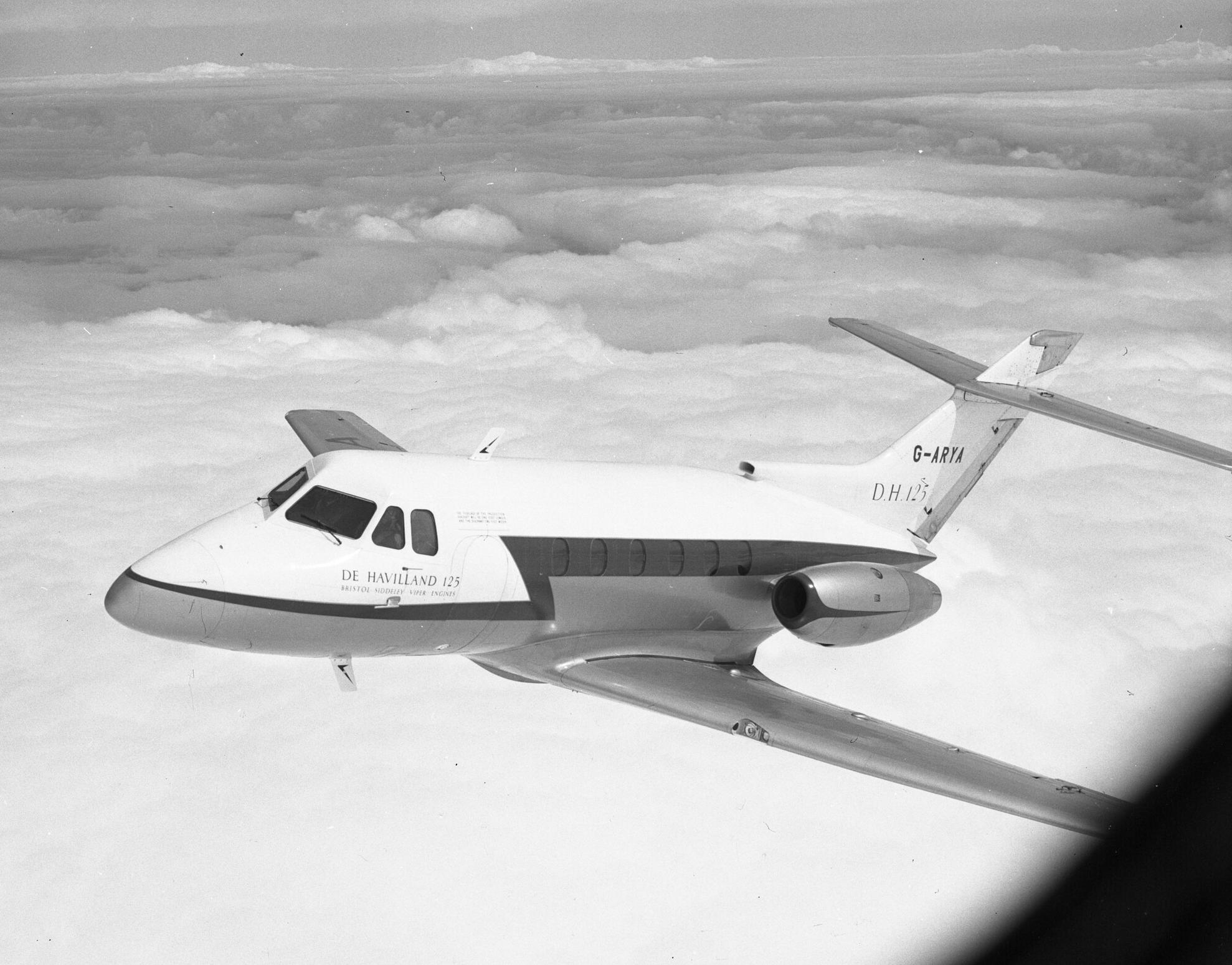 DH125 - G-ARYA prototype air to air on first flight, 13th August 1962.