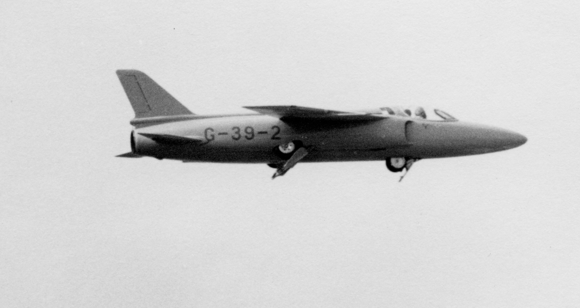 First prototype Folland Gnat (G-39-2) in flight, 1955.