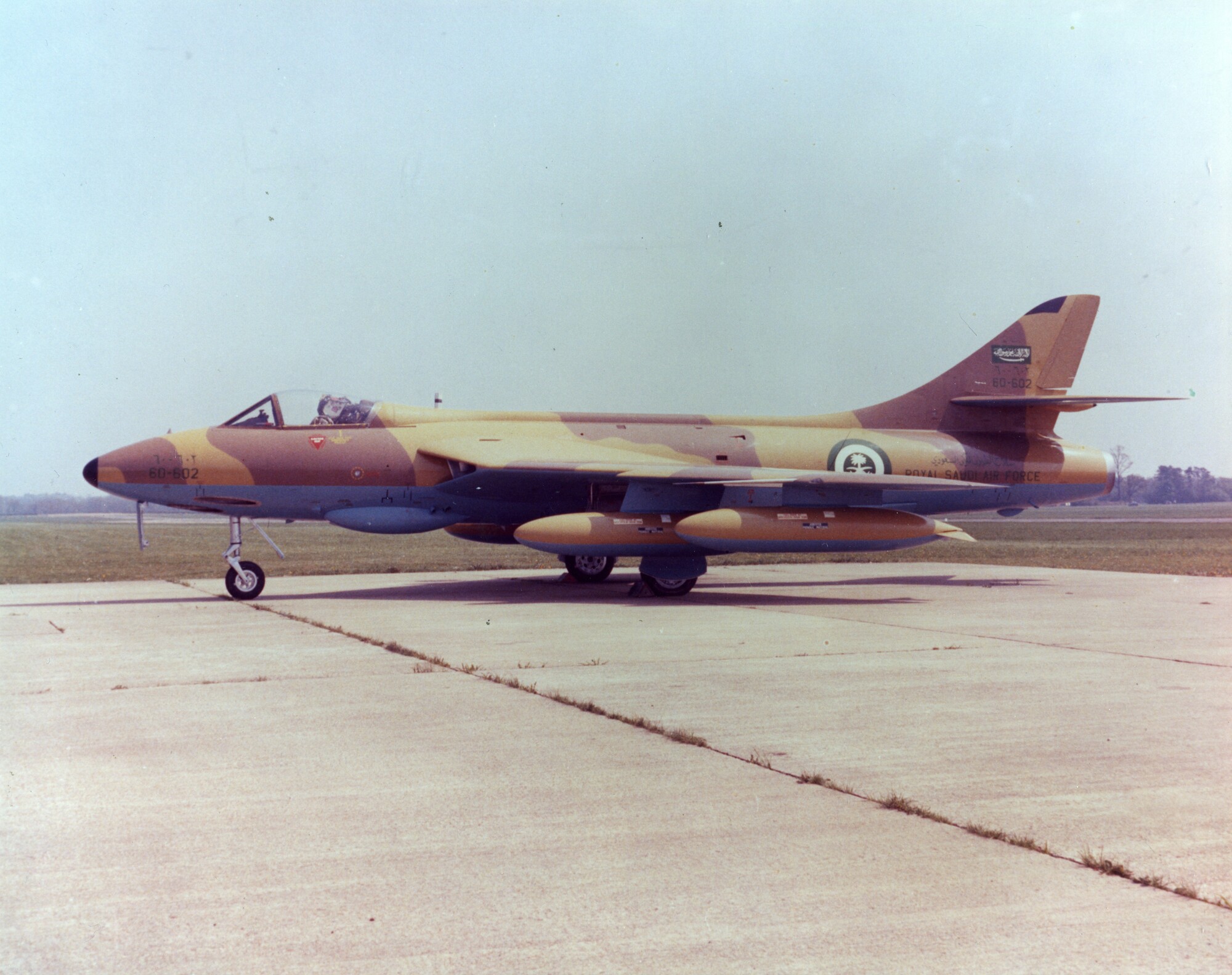 Hawker Hunter F60 - 60-602 Royal Saudi Air Force, port side on ground.